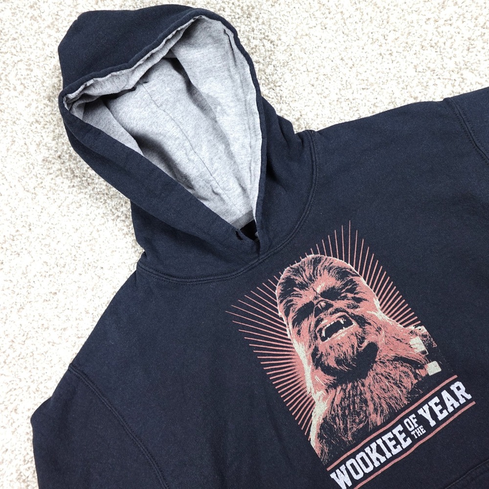 Star Wars Wookiee of the Year Chewbacca Hoodie Mens Small Black FanPrint USA